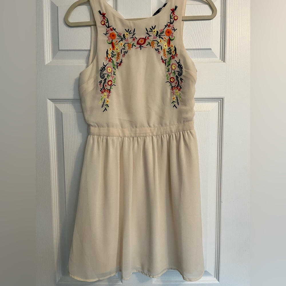 Beautiful embroidered cream dress